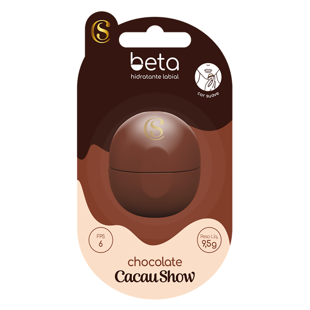 Hidratante Labial Beta Sabor Chocolate 9,5g, , large. image number 0
