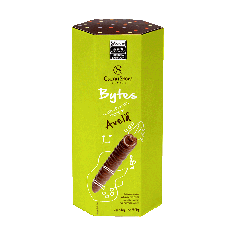 Wafer Bytes Avelã 50g, , large. image number 0