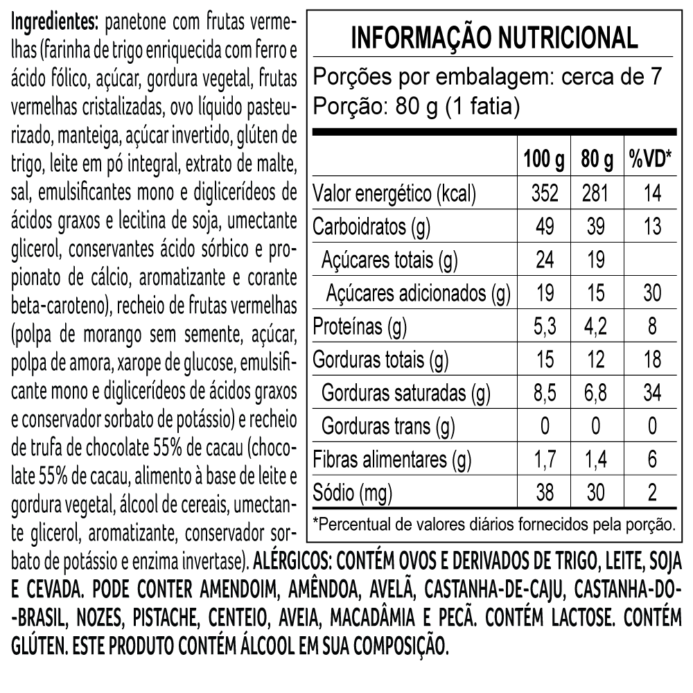 Panetone de Frutas Vermelhas 580g, , large. image number 1