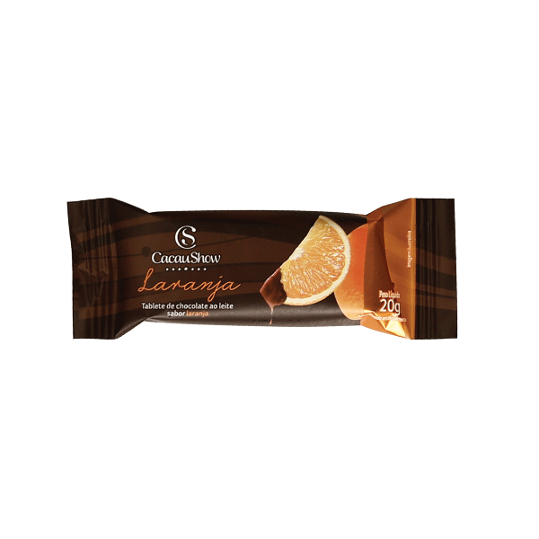 Tablete de Chocolate ao Leite de Laranja 20g