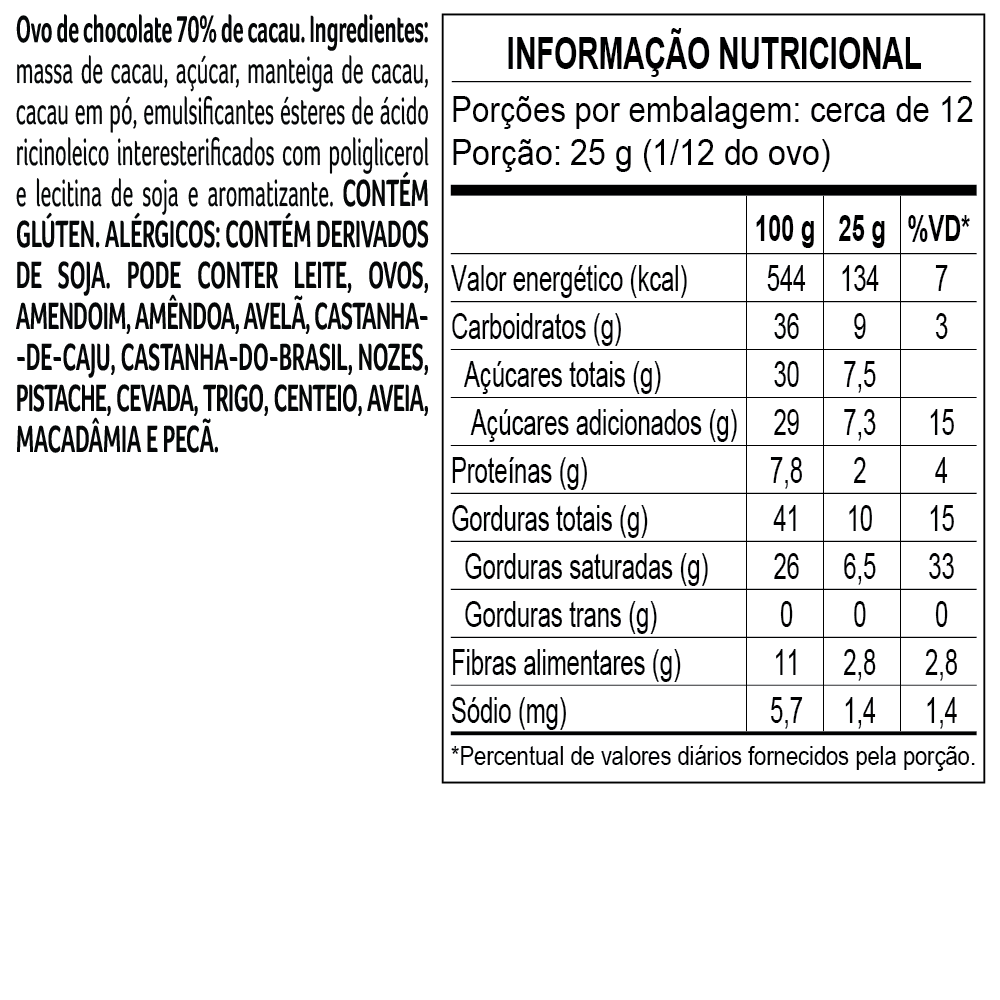 Ovo de Páscoa Bendito Cacao Chocolate 70% 348g, , large. image number 2