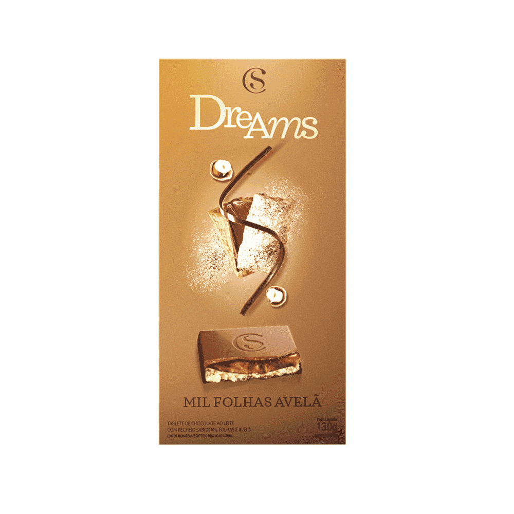 TABLETE DREAMS MIL FOLHAS AVELÃ 130G null image number null