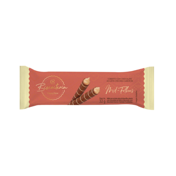 Wafer Recheado de Mil-Folhas Coberto com Chocolate ao Leite 32g