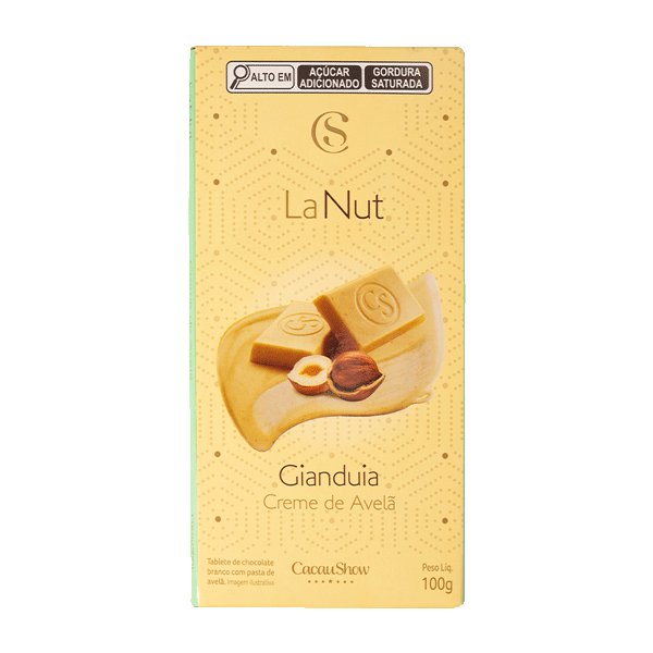 Tablete LaNut de Chocolate Branco e Avelã 100g