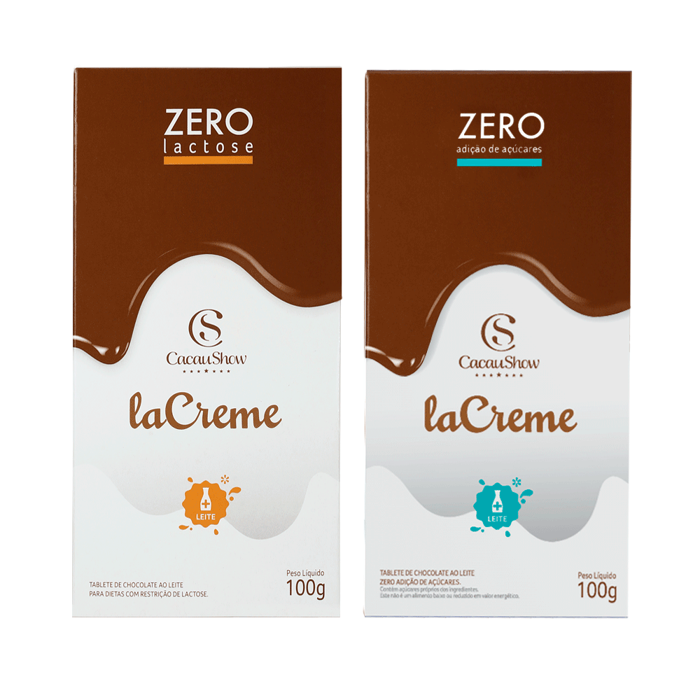 Combo laCreme: Tablete Zero Lactose 100g + Tablete Zero Adição de Açúcar 100g, , large. image number 0