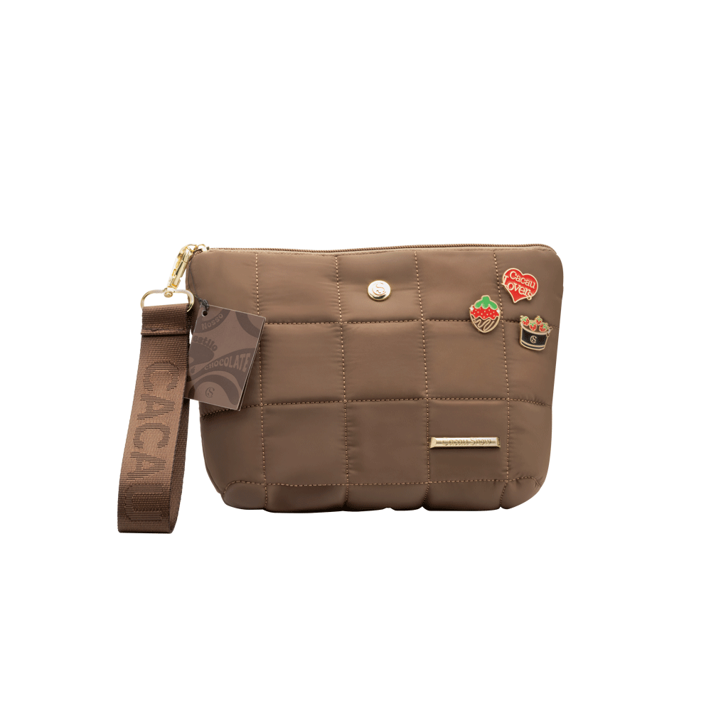 Necessaire Puffer Marrom Cacau Show, , large. image number 1