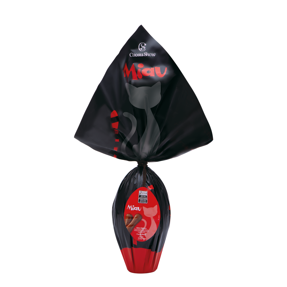 Ovo de P&aacute;scoa ao Leite Miau 200g, , large. image number 0