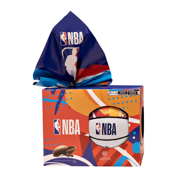 Ovo de P&aacute;scoa ao Leite Bola NBA Chocoesportes 170g