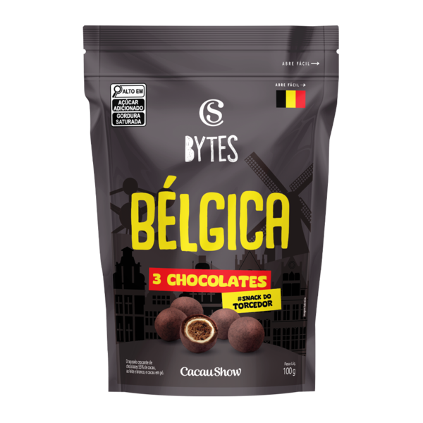 Drageado Bytes B&eacute;lgica 3 Chocolates 100g&nbsp; &nbsp;