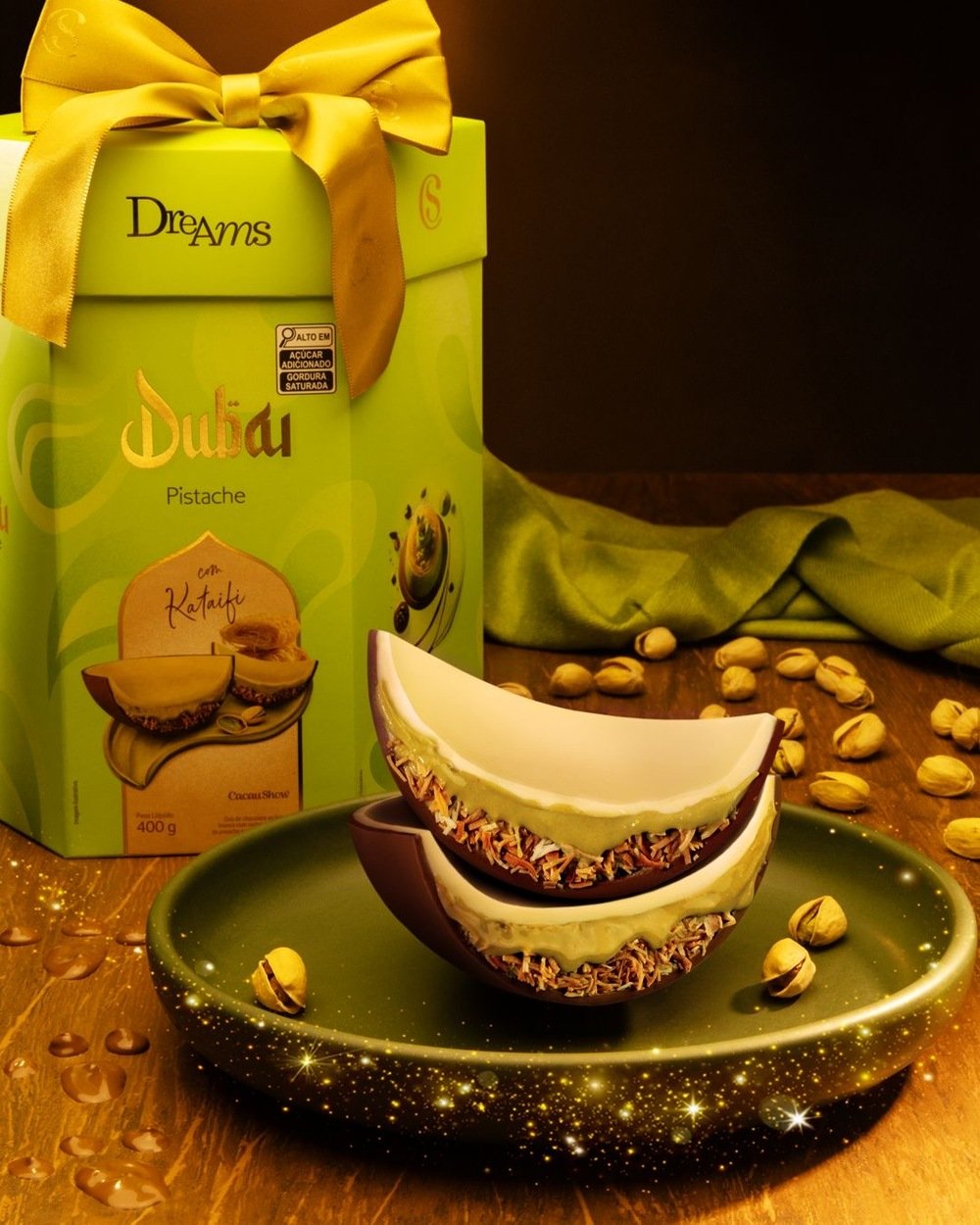 Ovo de P&aacute;scoa Dreams Dubai Pistache 400g, , large. image number 1