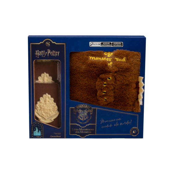 Caixa de Tabletes com Pel&uacute;cia Livro dos Monstros Harry Potter 160g