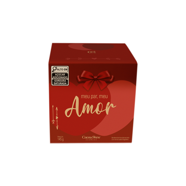 Cubo com Bombons de Chocolate ao Leite Amor 145g