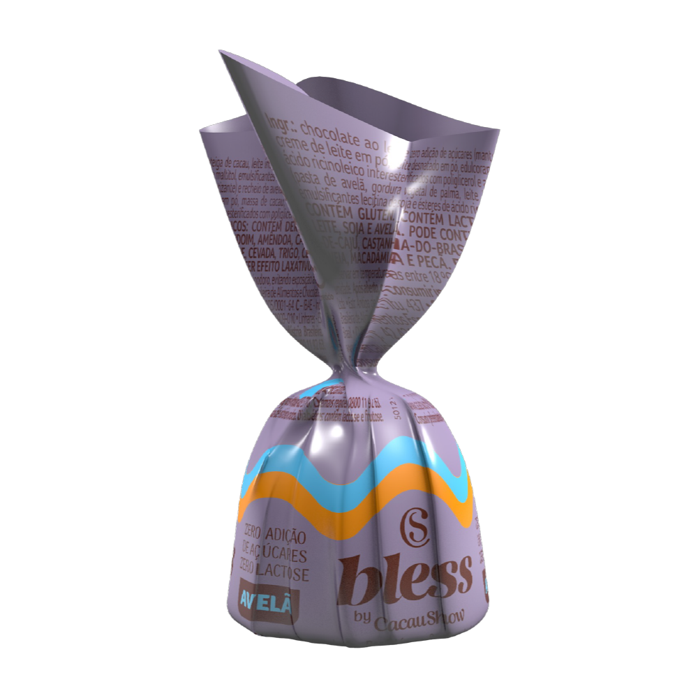 Bombom Bless Zero A&ccedil;&uacute;car e Zero Lactose de Chocolate com Avel&atilde; 13,5g, , large. image number 0