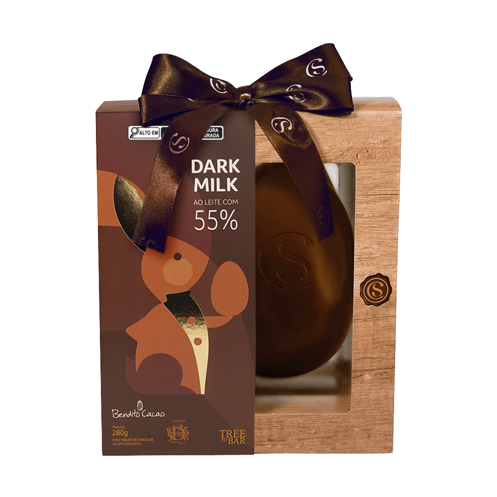 Ovo de Páscoa Bendito Cacao Dark Milk 55% Cacau 280g, , large. image number 0