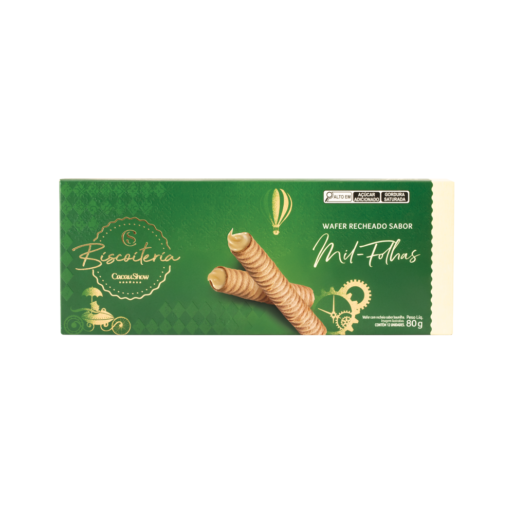 Wafer Mil-Folhas Natal 80g, , large. image number 0