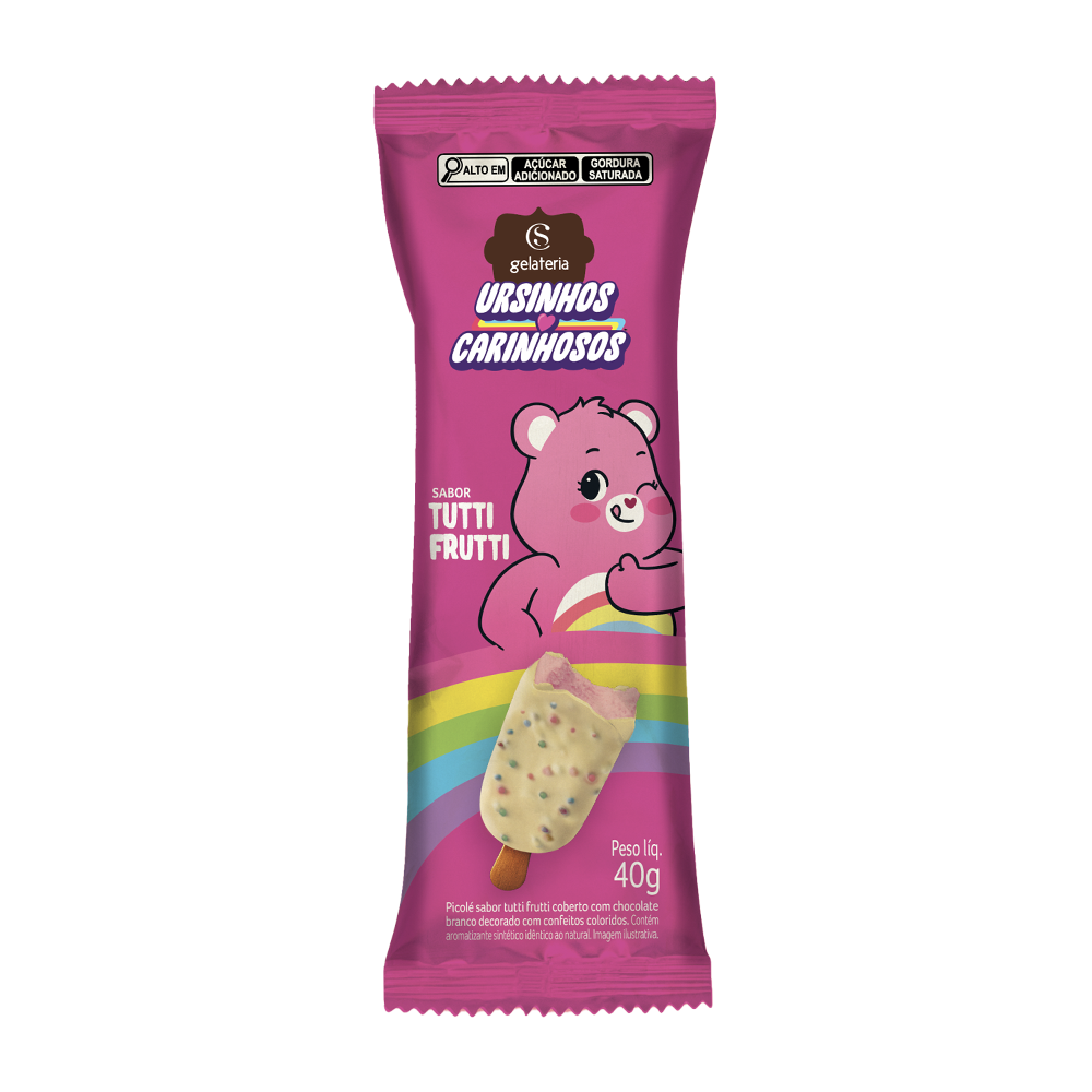 Sorvete Ursinhos Carinhosos Tutti Frutti 40g, , large. image number 0