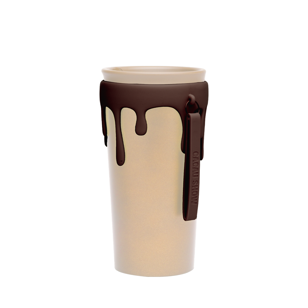 Copo Viagem Bege Cacau Show, , large. image number 0