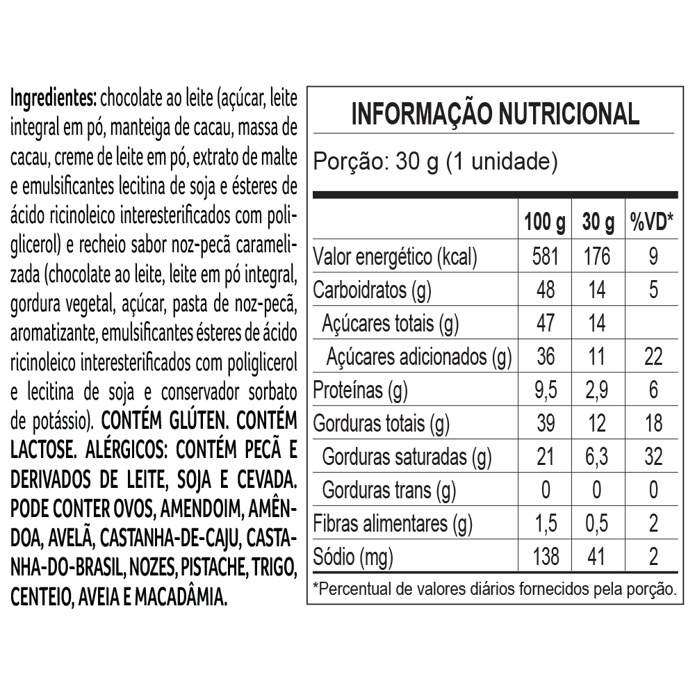 Trufa Noz-Pecã Caramelizada 30g, , large. image number 1