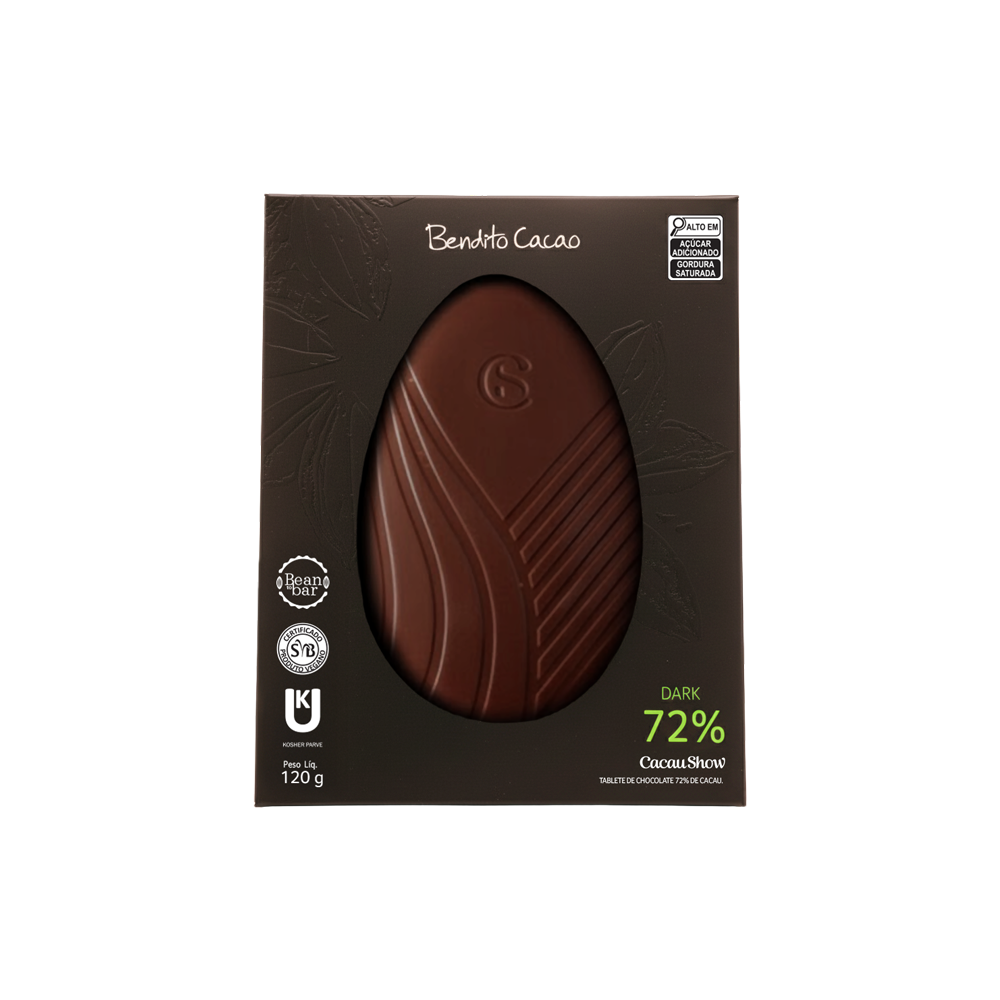 Tablete de P&aacute;scoa Bendito Cacao Vegano 72% 120g, , large. image number 0
