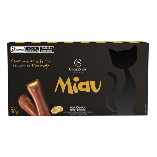 Tablete Miau de Chocolate ao Leite e Maracujá 70g