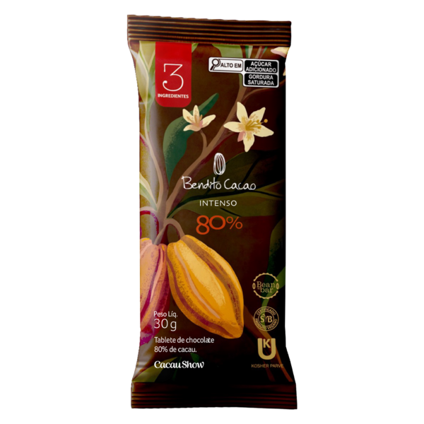 Tablete de Chocolate Intenso Bendito Cacao 80% 30g