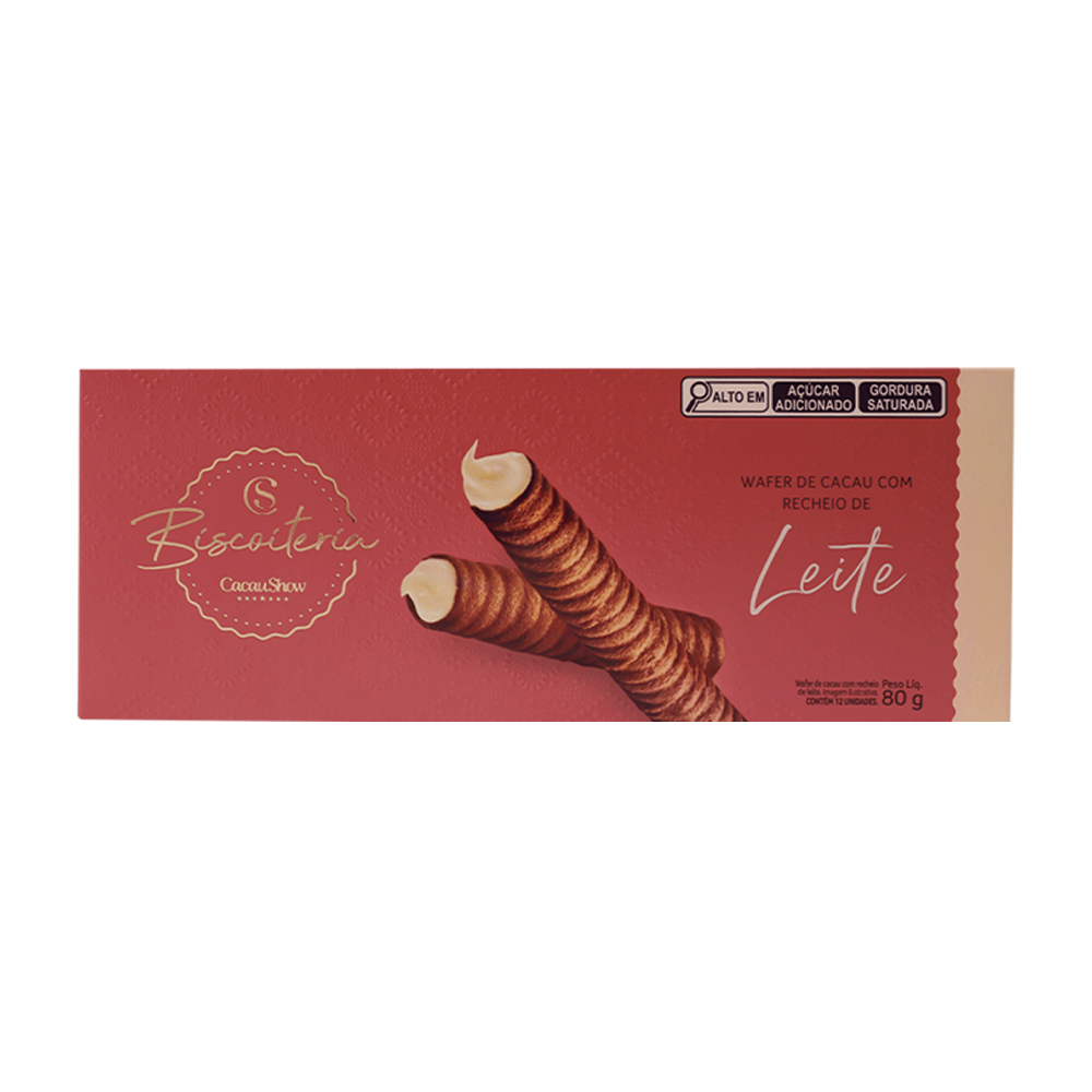 Wafer de Cacau Biscoiteria Recheio de Leite 80g, , large. image number 0