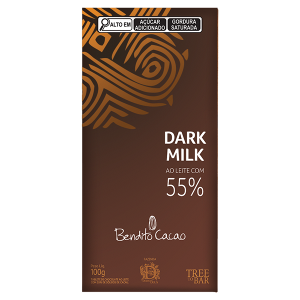 Tablete Dark Milk de Chocolate 55% Cacau 100g