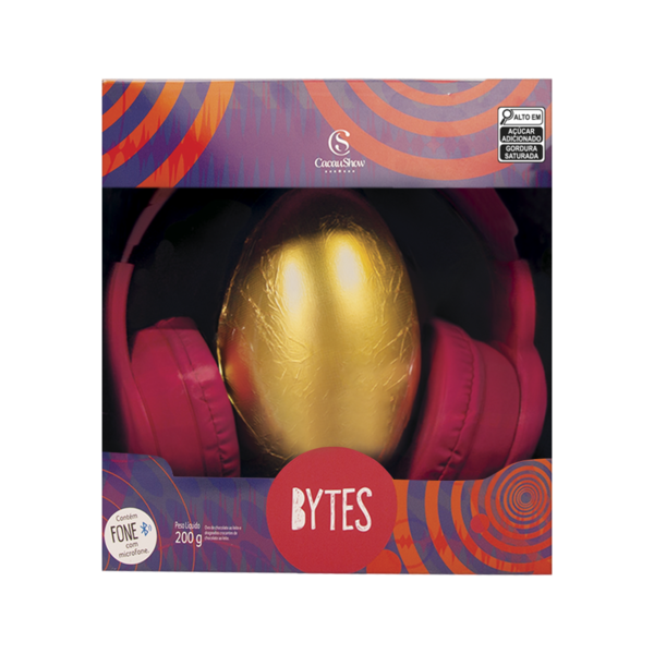 Ovo de Páscoa ao Leite Bytes Fone Rosa 200g
