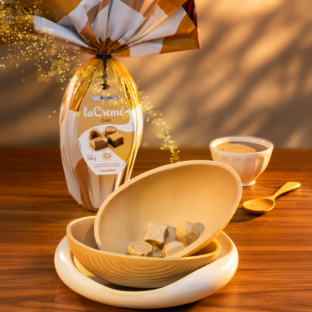 Ovo de P&aacute;scoa laCreme Gold Branco 348g, , large. image number 1