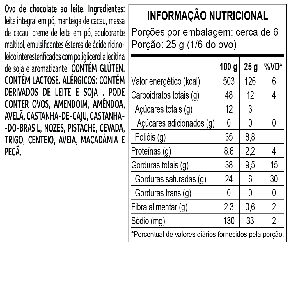 Ovo de Páscoa laCreme ao Leite Zero Adição de Açúcar 180g, , large. image number 1