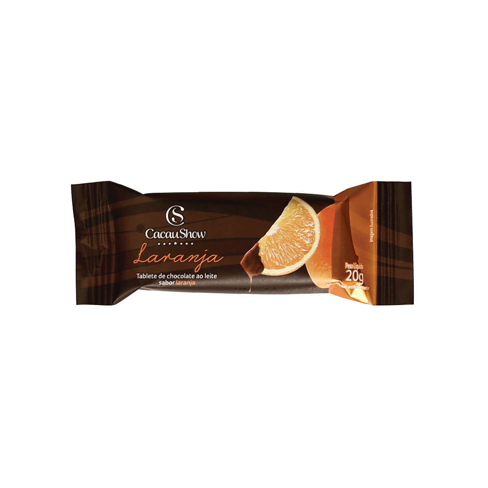 Tablete de Chocolate ao Leite de Laranja 20g, , large. image number 0