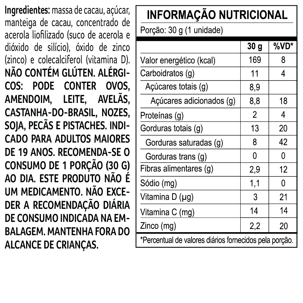 Tablete de Chocolate 70% Bendito Cacao Imunidade 30g, , large. image number 2