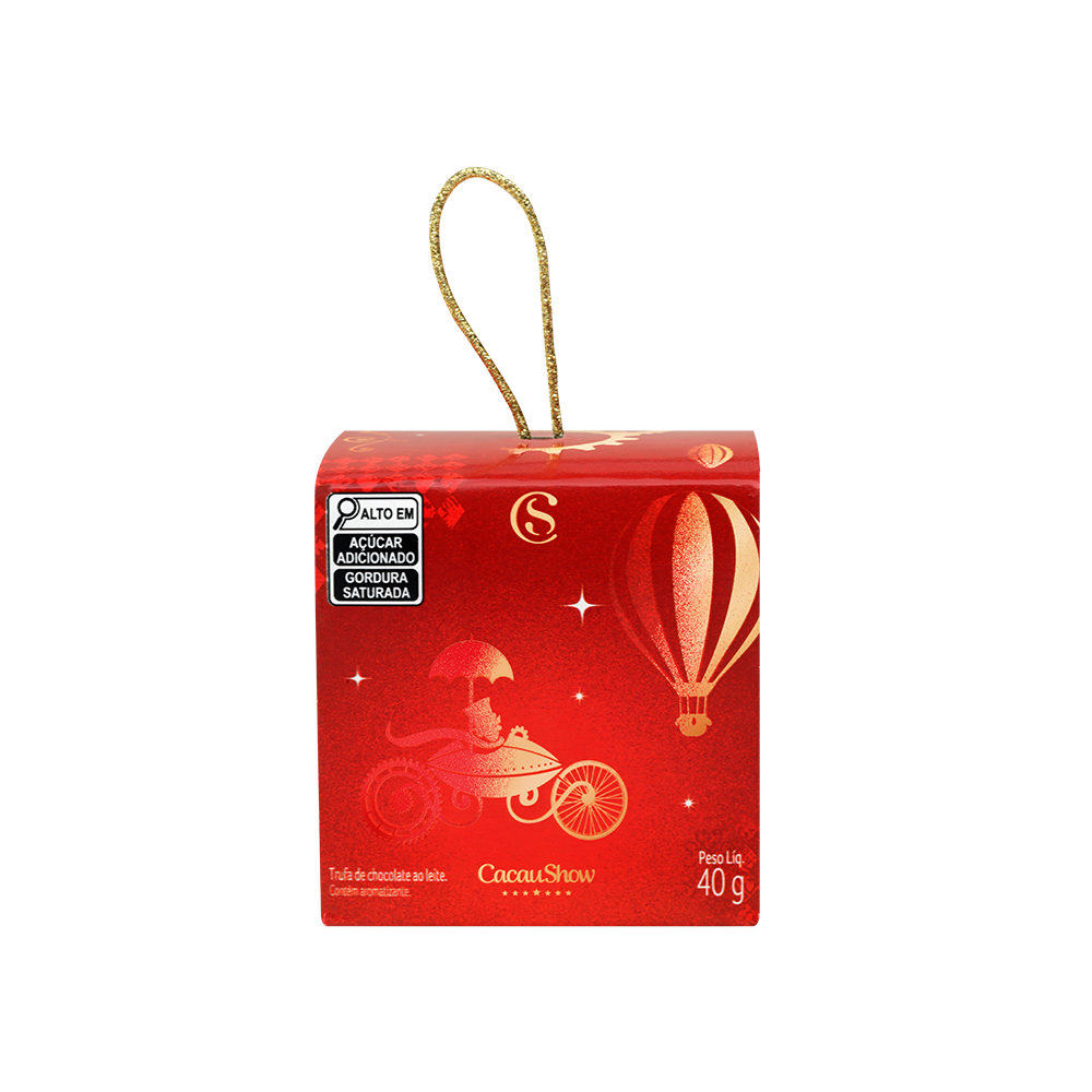 Cubo de Trufas Enfeite de Natal 40g, , large. image number 0