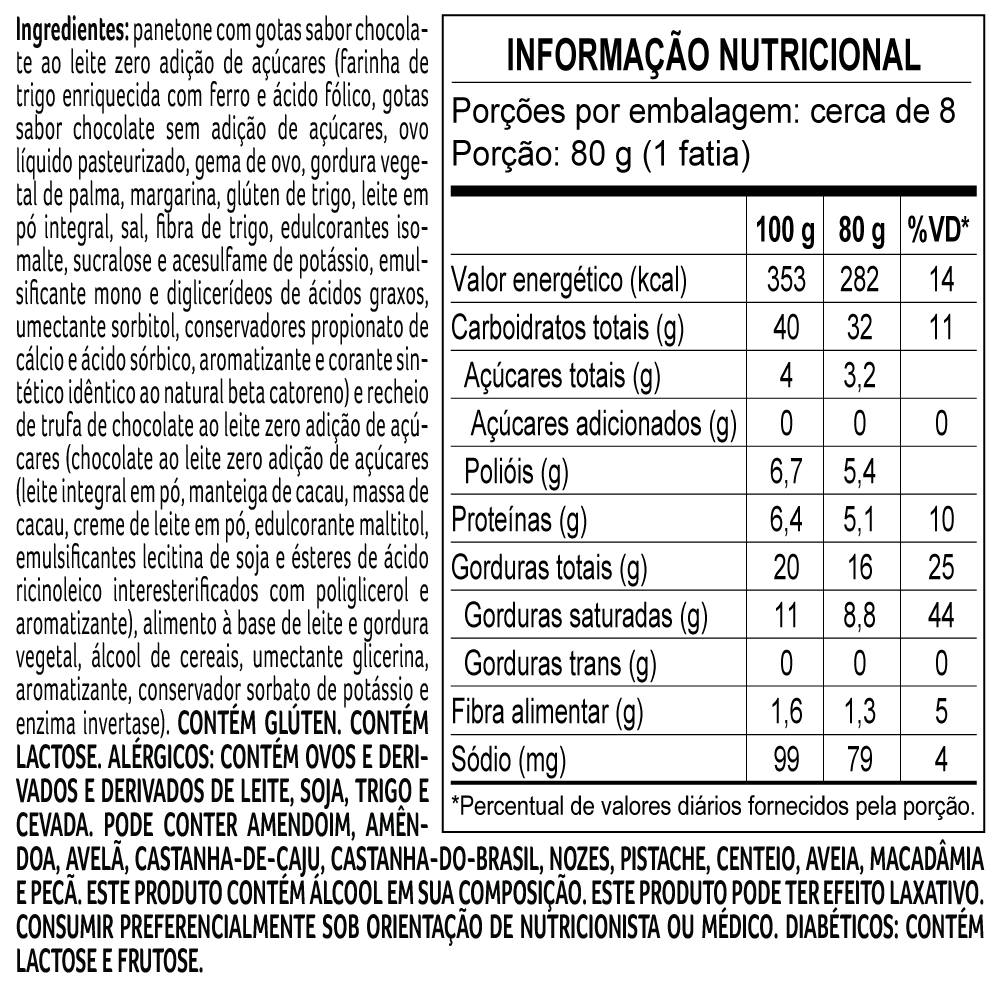PANETONE LACREME ZERO ADIÇÃO DE AÇÚCAR 650G, , large. image number 1