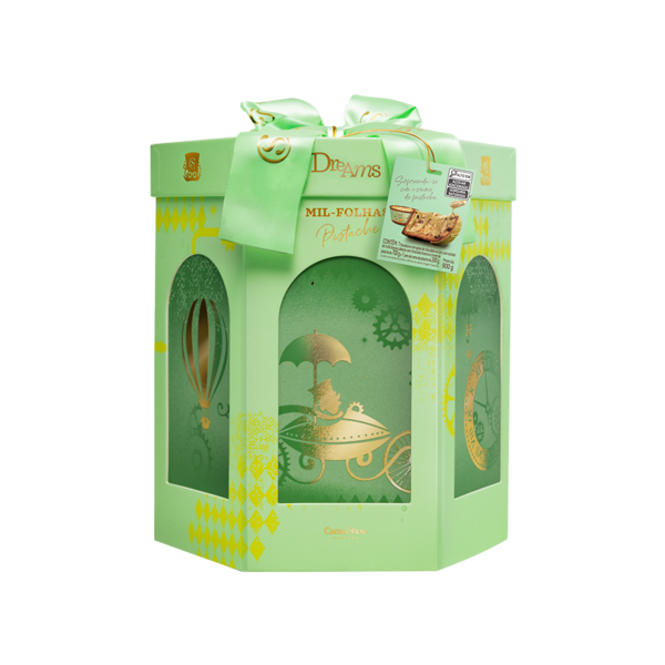 Panetone Dreams Mil-Folhas Pistache 900g Panetone Dreams Mil-Folhas Pistache 900g