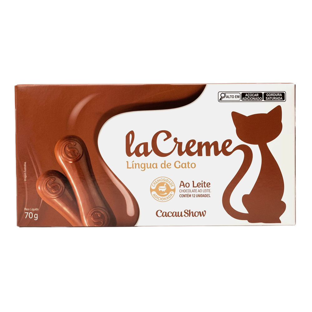 Tablete L&iacute;ngua de Gato laCreme ao Leite 70g, , large. image number 0