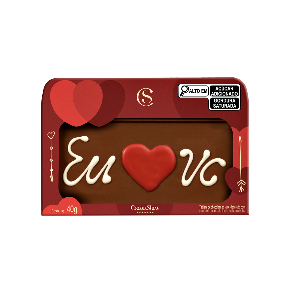 Tablete de Chocolate ao Leite Chocoarte Amor 40g null image number null