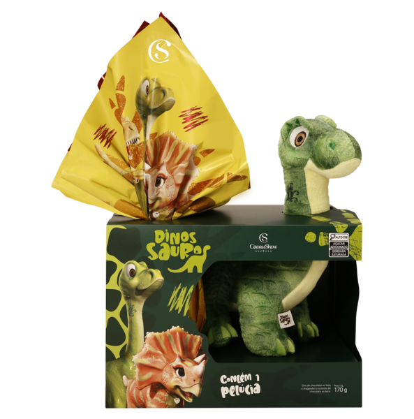 Ovo de Páscoa ao Leite Dinossauros Pelúcia Dylan 170g