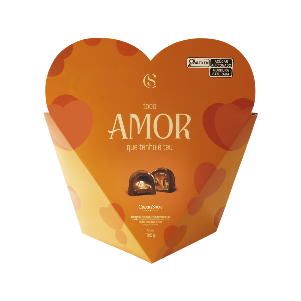 Bombons de Chocolate ao Leite Amor 160g, , large. image number 0