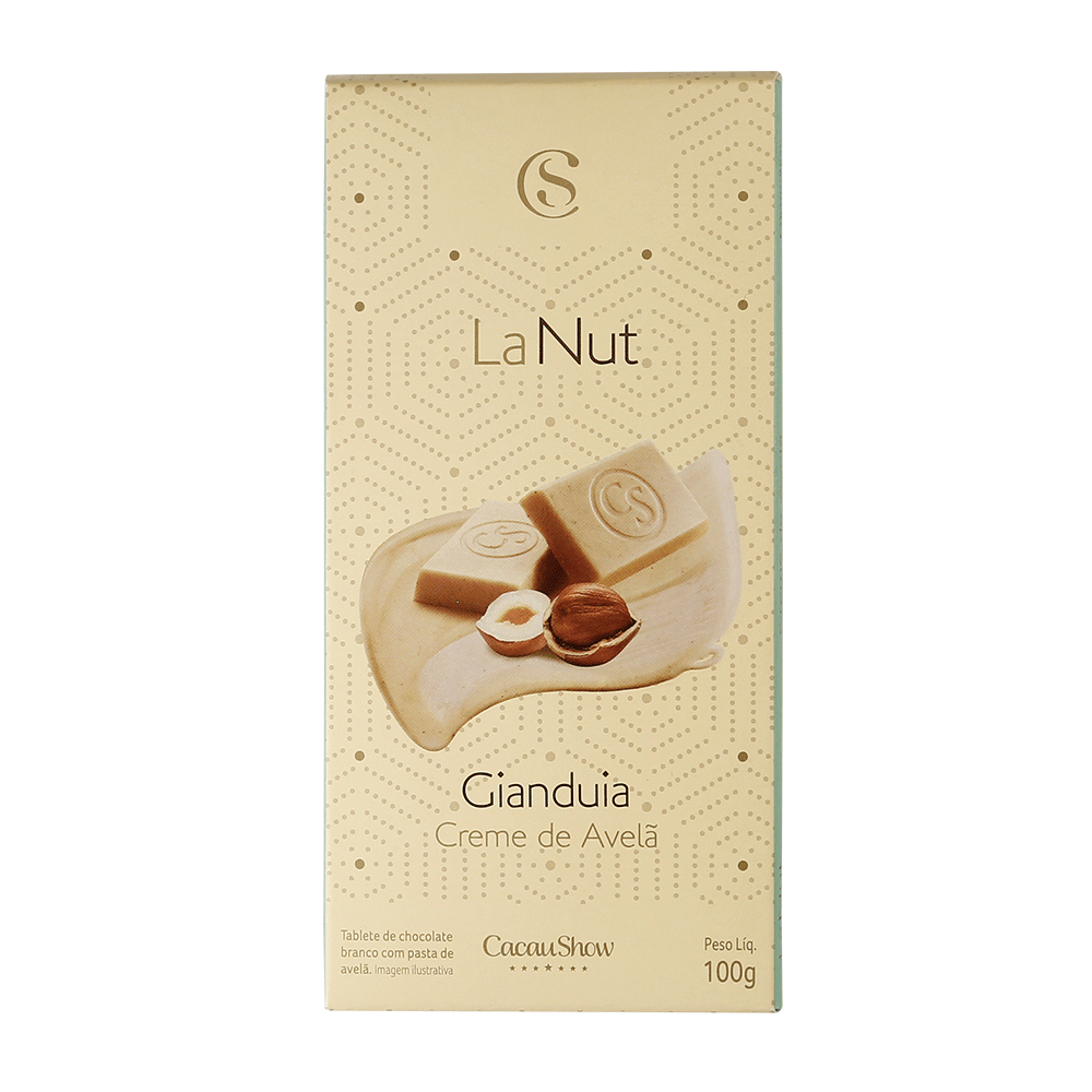 TABLETE LANUT AVELÃ COM CHOCOLATE BRANCO 100G null image number null