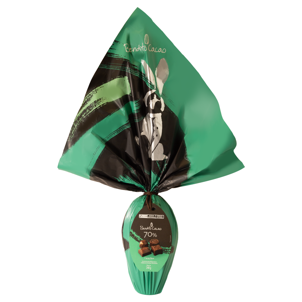 Ovo de Páscoa Bendito Cacao Chocolate 70% 348g, , large. image number 0
