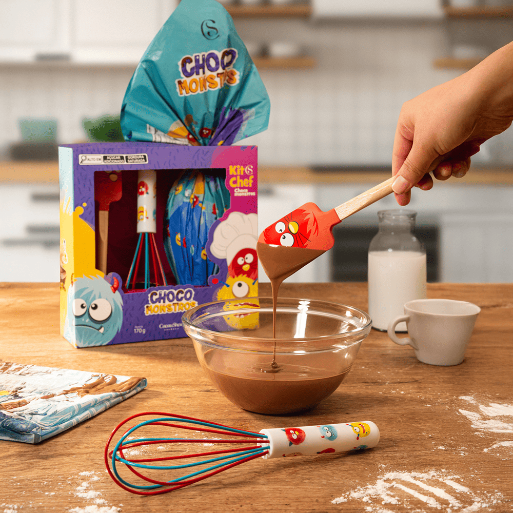Ovo de Páscoa ao Leite Kit Chef Chocomonstros 170g, , large. image number 3
