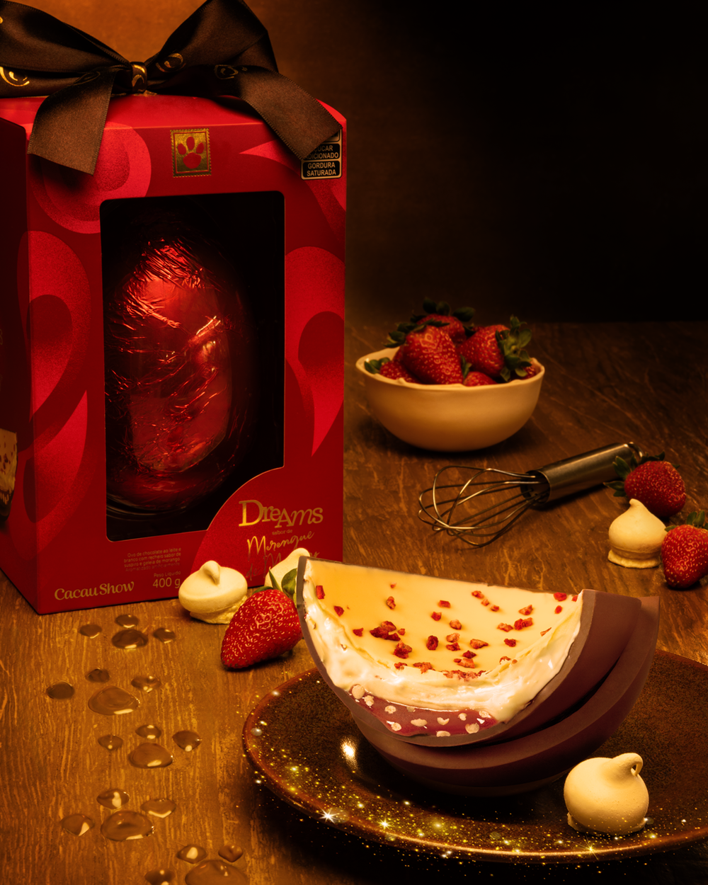 Ovo de P&aacute;scoa Dreams Merengue de Morango 400g, , large. image number 1