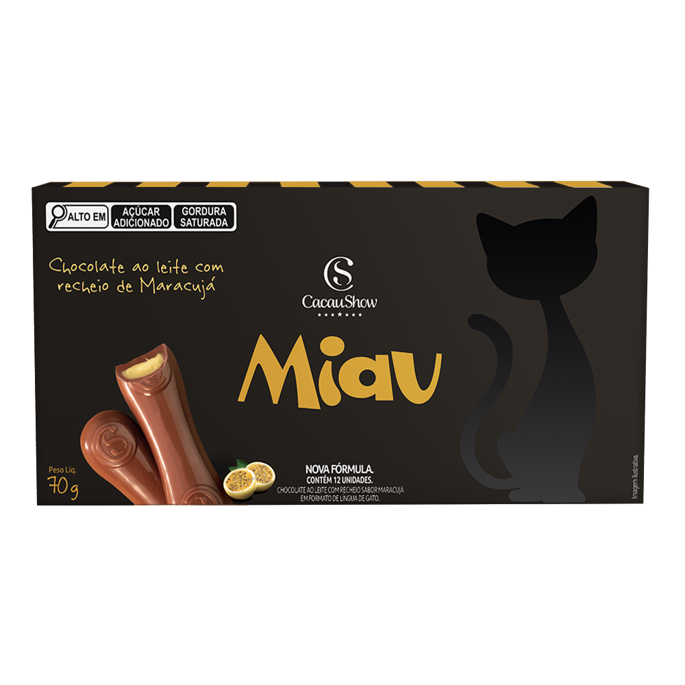 Tablete Miau de Chocolate ao Leite e Maracujá 70g, , large. image number 0