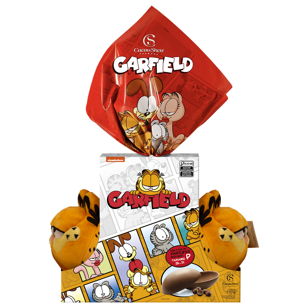 Ovo de Páscoa ao Leite Pantufa Garfield P 170g, , large. image number 0