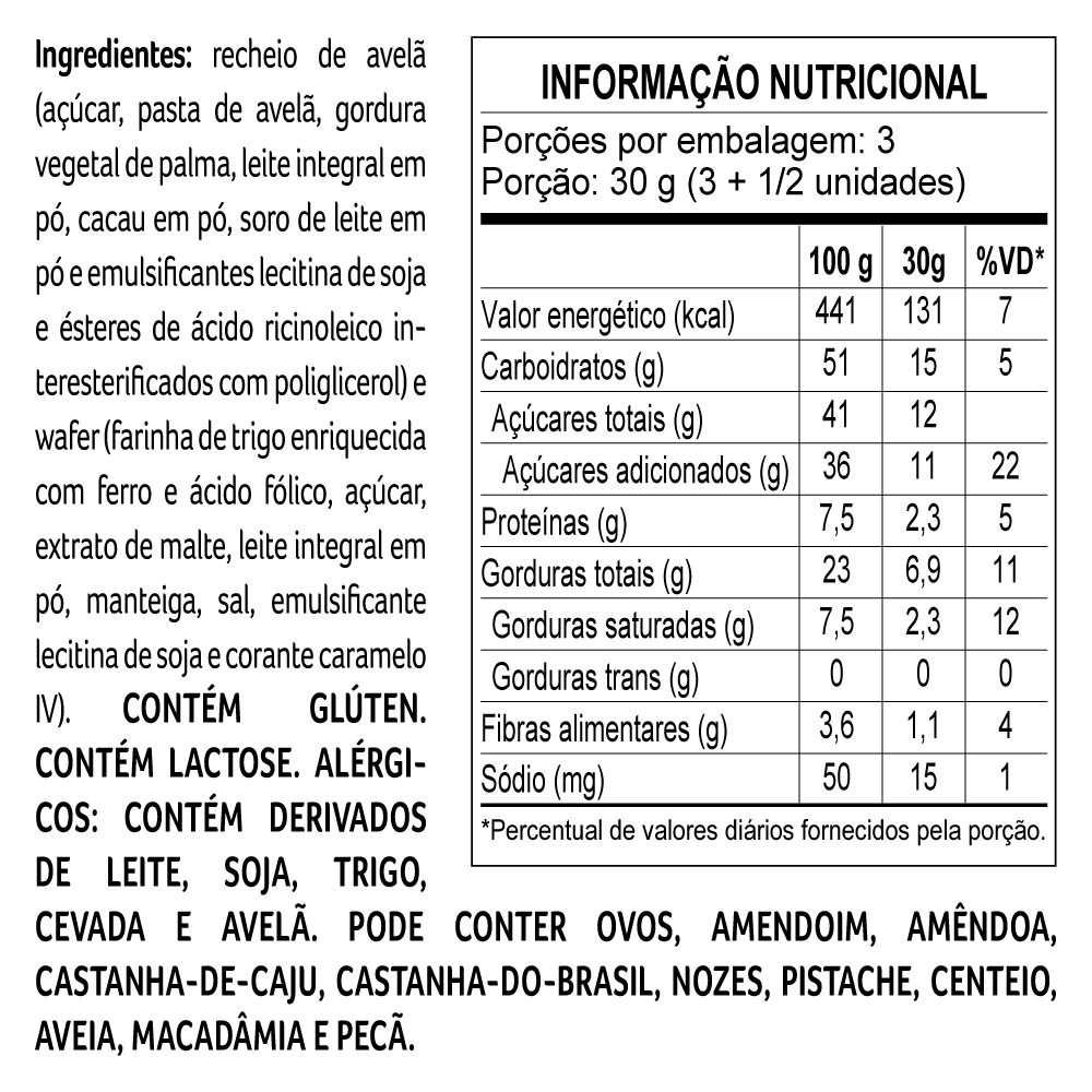 Wafer LaNut Recheio Avelã 80g, , large. image number 1