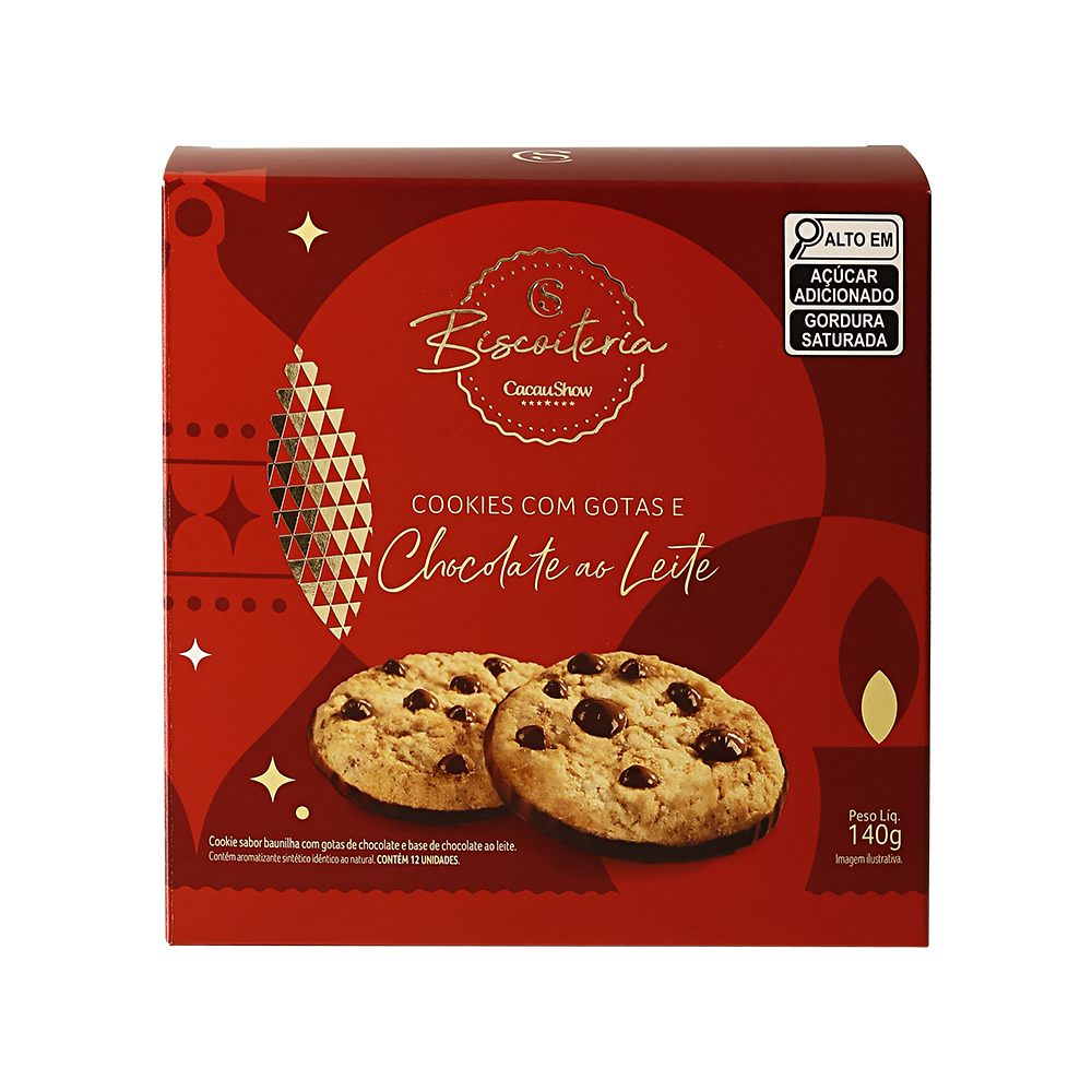 Cookies de Natal com Gotas ao Leite 140g, , large. image number 0