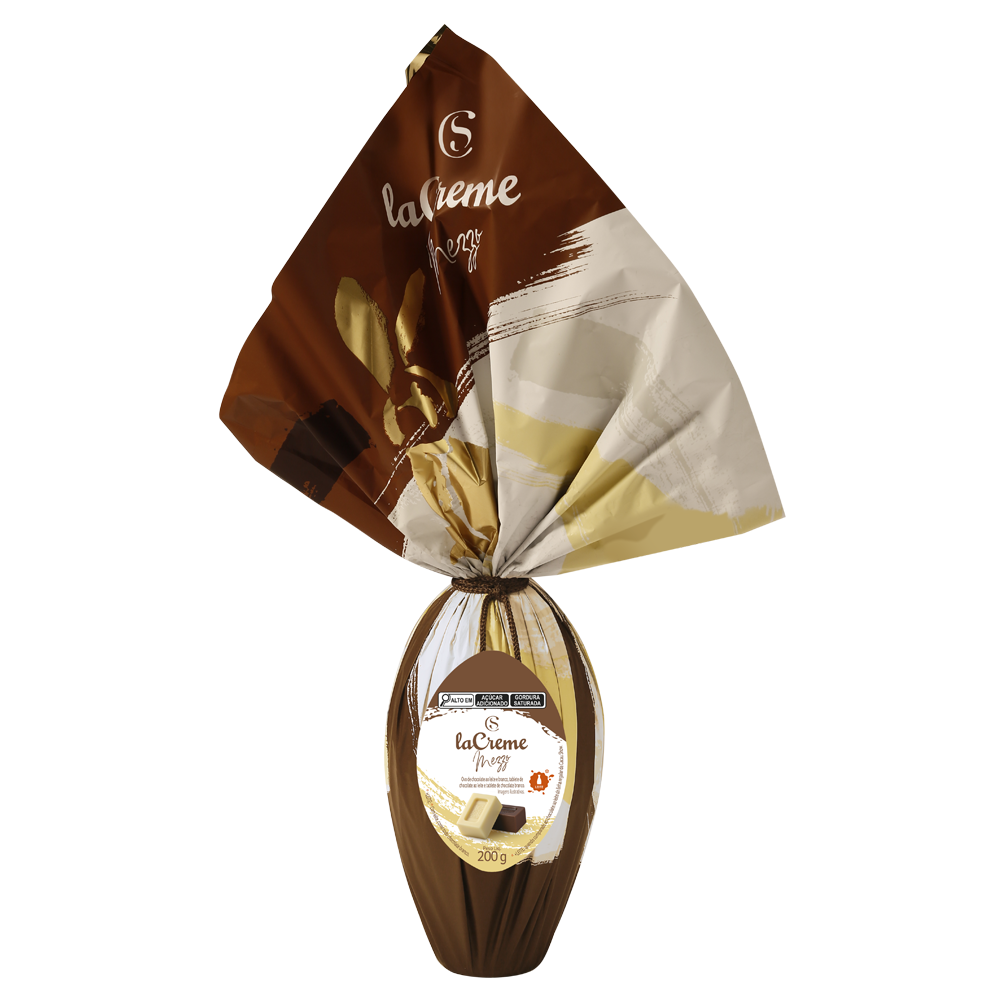 Ovo de Páscoa laCreme Mezzo ao Leite e Branco 200g, , large. image number 0